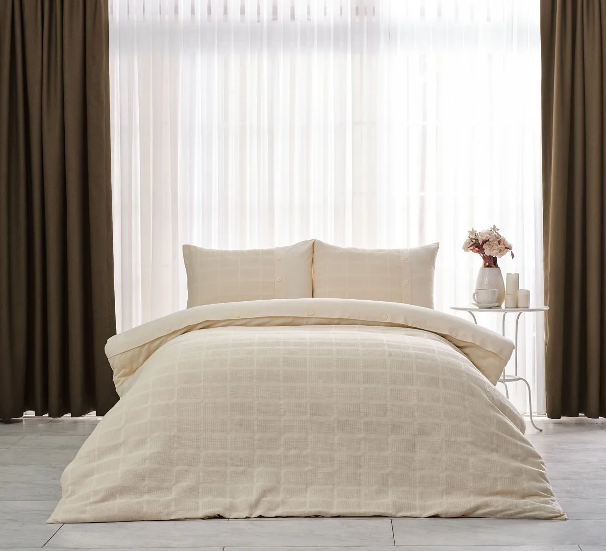 Doqu Home Multi Selection Çok Amaçlı Set Gloria Çift King Size - Bej