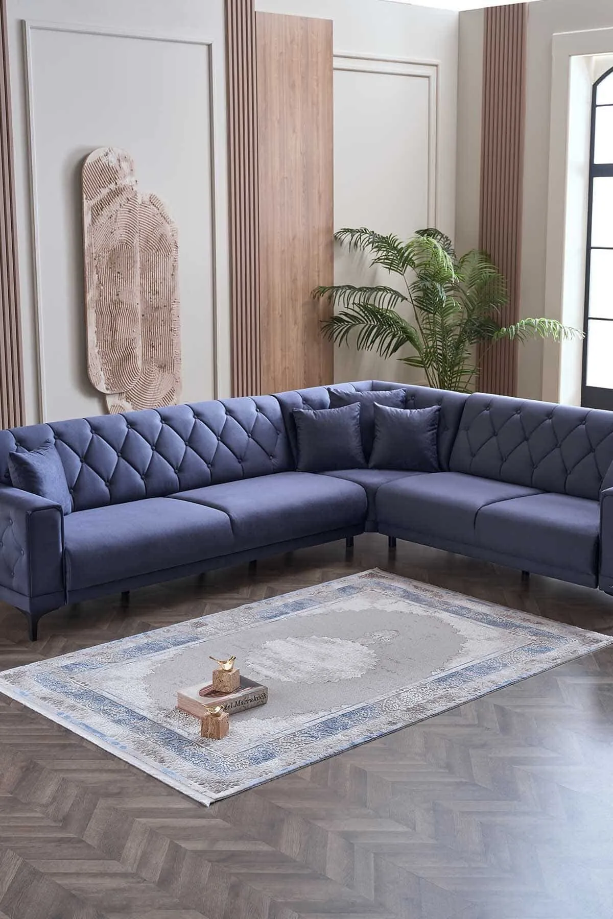 Gümüşsuyu Halı Viera 15597 Dikdörtgen Akrilik Makine Halısı - Mavi