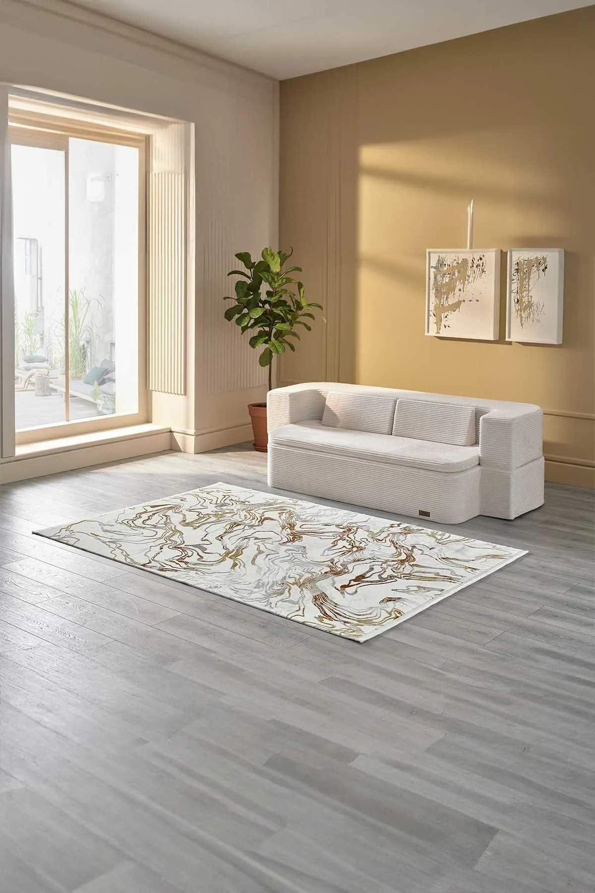 Gümüşsuyu Halı Viera 18832 Dikdörtgen Akrilik Makine Halısı - Bakır